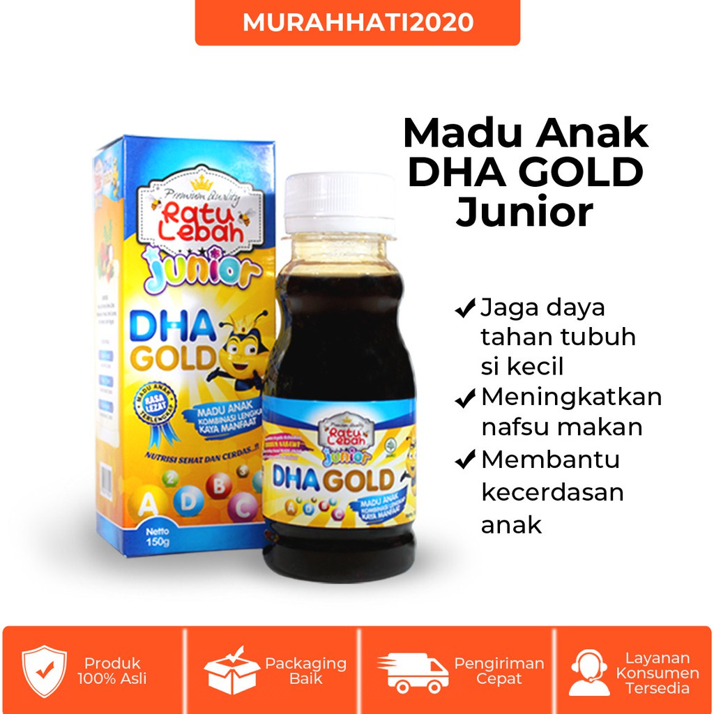 Madu Anak Ratu Lebah Junior DHA GOLD plus Omega 3 DHA Gold Ratu Lebah