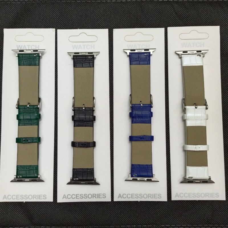 Apple watch 38 mm 40 mm 41 mm 42 mm 44 mm 45 mm strap leather crocodile skin pattern