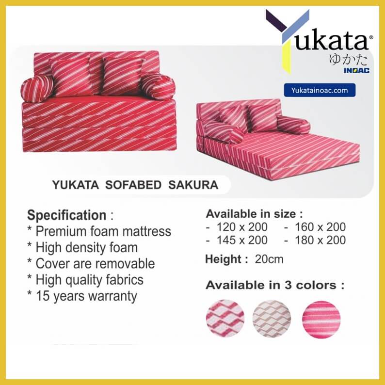 Sofabed/Sofa Lipat/Kasur Busa/Kasur Lipat Sakura Yukata TEBAL 20CM