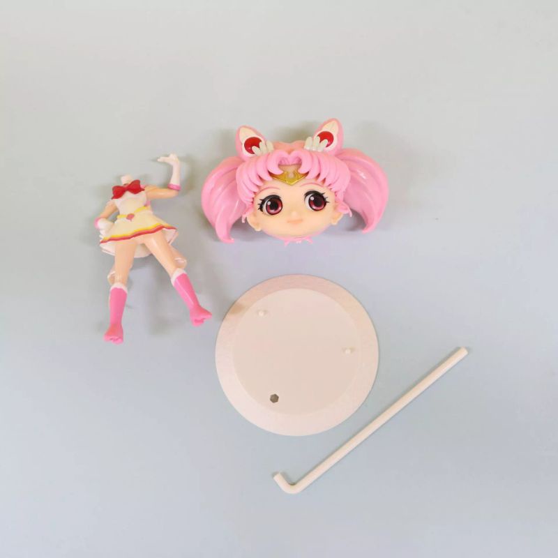 Figure Sailor Moon  Tsukino Usagi Set 2 Mainan figure Sailormoon Miniatur pajangan Q Posket