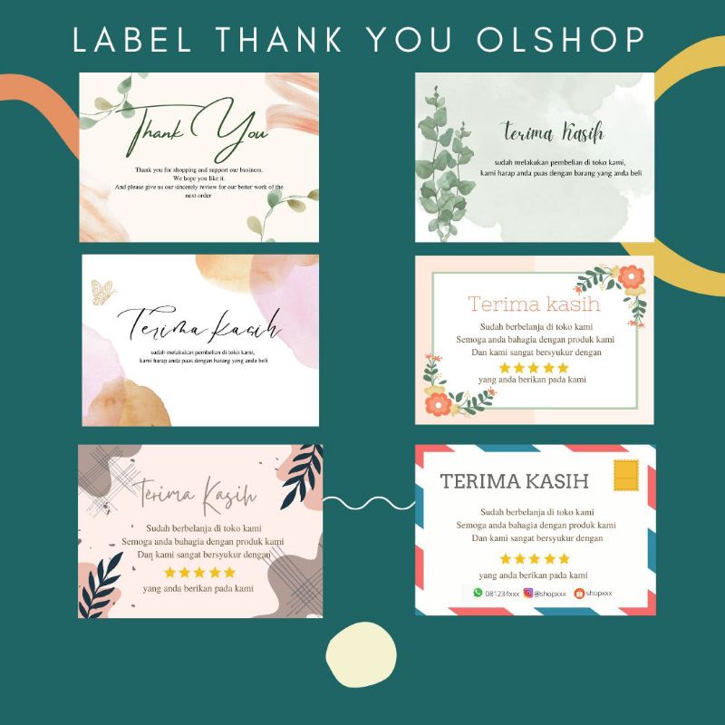 

Kartu Terima Kasih Olshop Murah Ecer Grosir