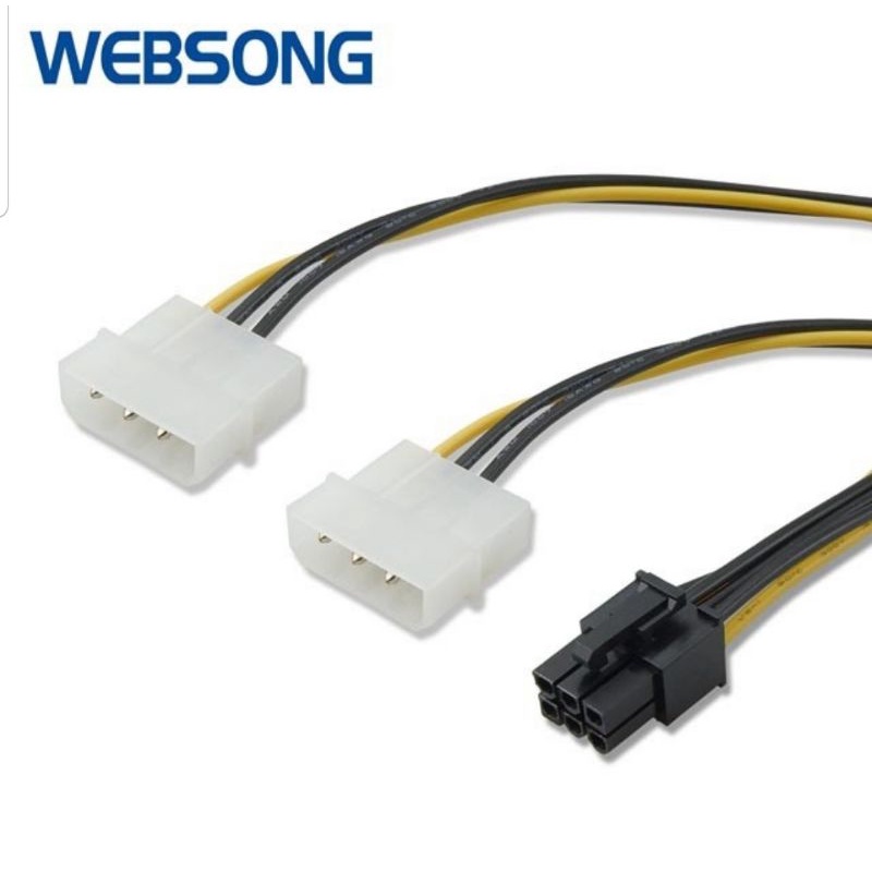 Kabel Power Molex to Video Card 6P GPU Graphic Card Websong