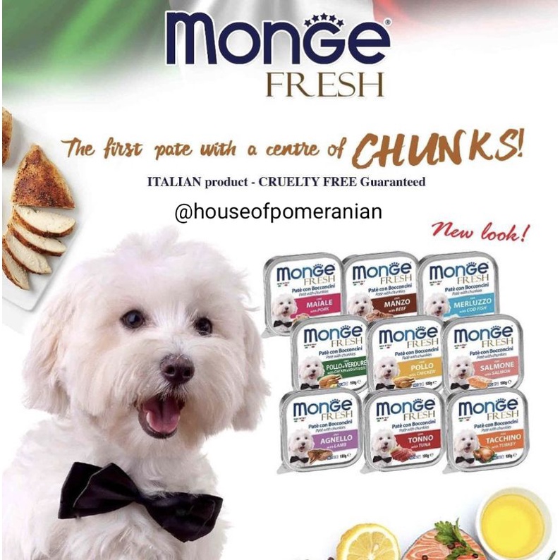 MONGE FRESH 100gr dog wetfood makanan basah anjing made in italy