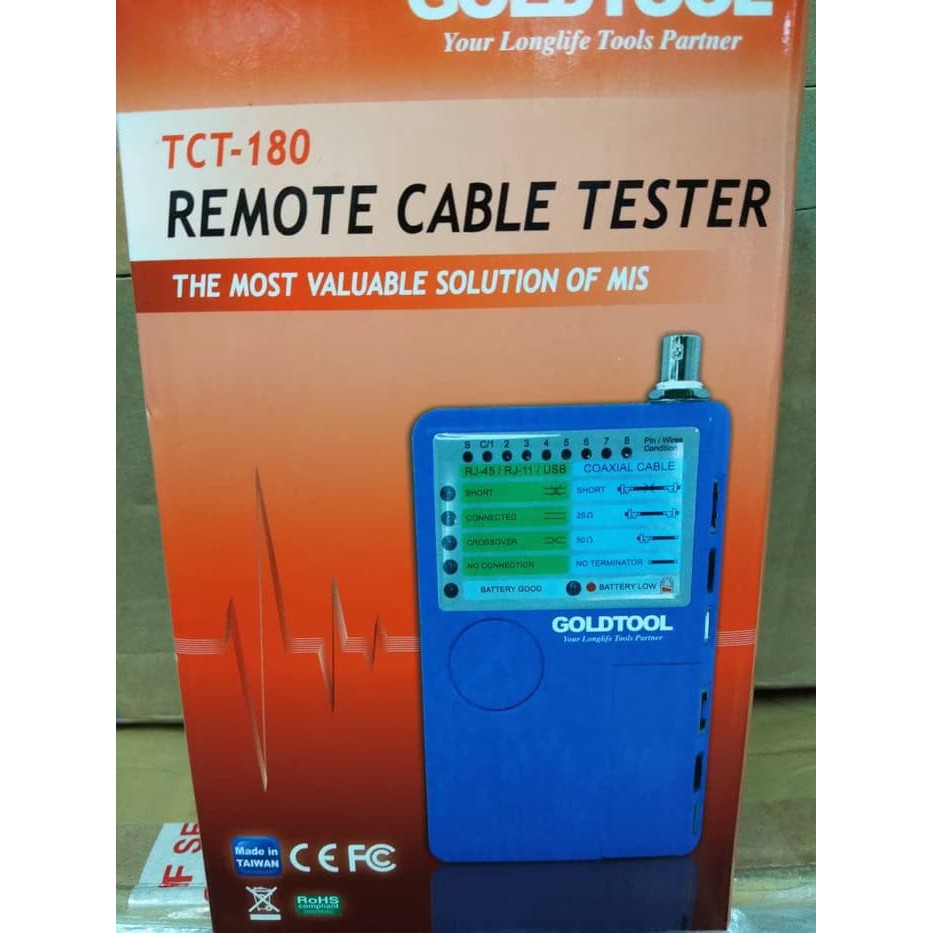 GOLDTOOL TCT-180 UTP BNC USB LAN TESTER