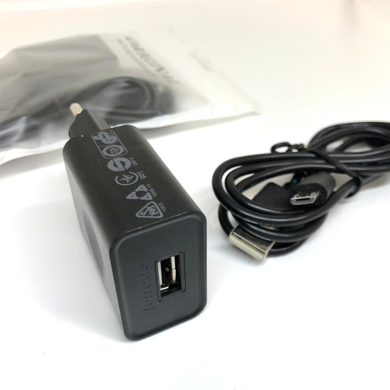 TRAVEL CHARGER LENOVO MICRO PACKING PLASTIK KLIP ORIGINAL BLACK VARIAN