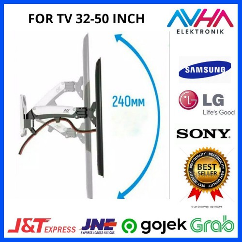 BRACKET TV LED LCD GAS STRUT 32-50 INCH IMPORT