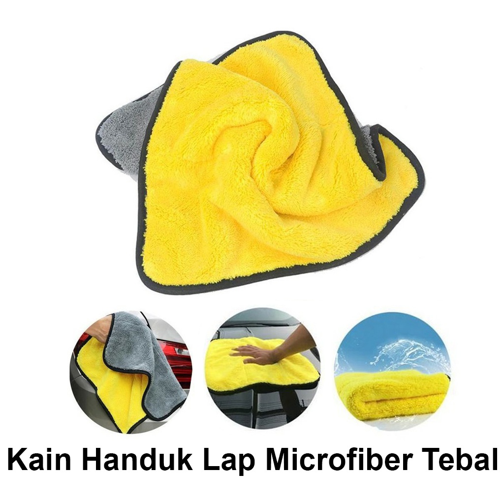 LAP KAIN MOBIL SERBAGUNA 2SISI - KAIN LAP MICROFIBER LAP MOBIL UKURAN 30X40