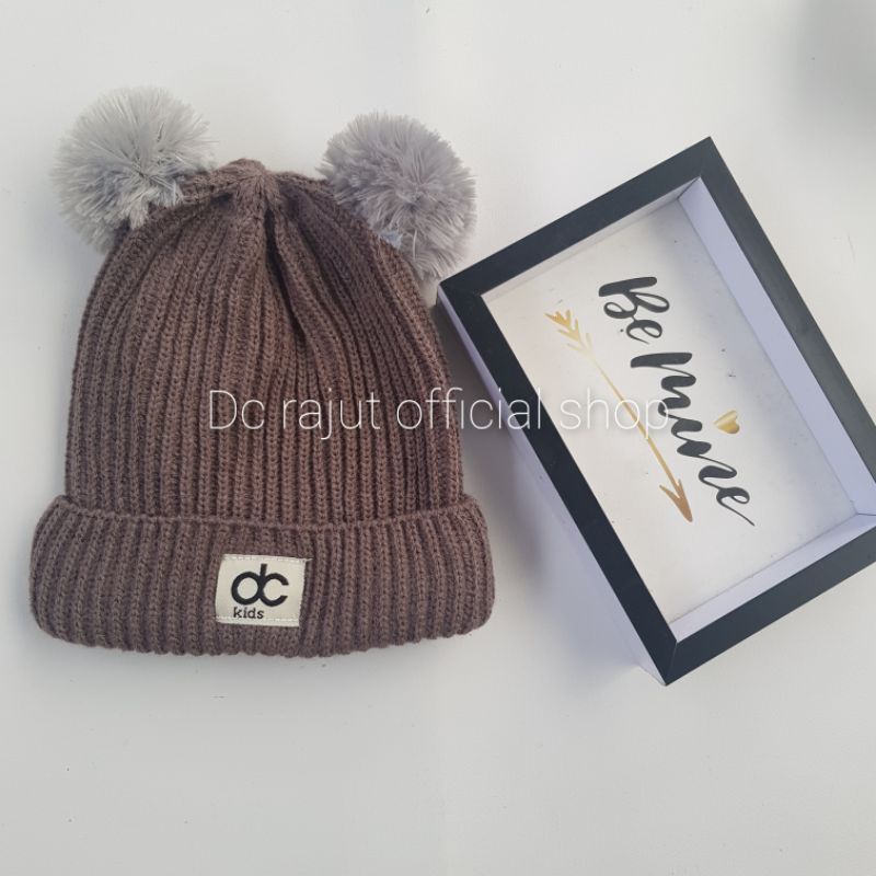 Topi Rajut Anak Pompom Kupluk Rajut Anak Bayi Pompom-Milo