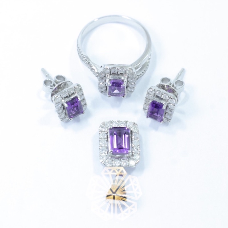 SATU SET BATU KECUBUNG NATURAL BERLIAN EROPA NA291