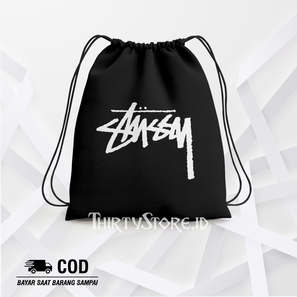 Tas Serut String Bag Stussy - Drawstring Bag Waterproof | Thirty Store.Id