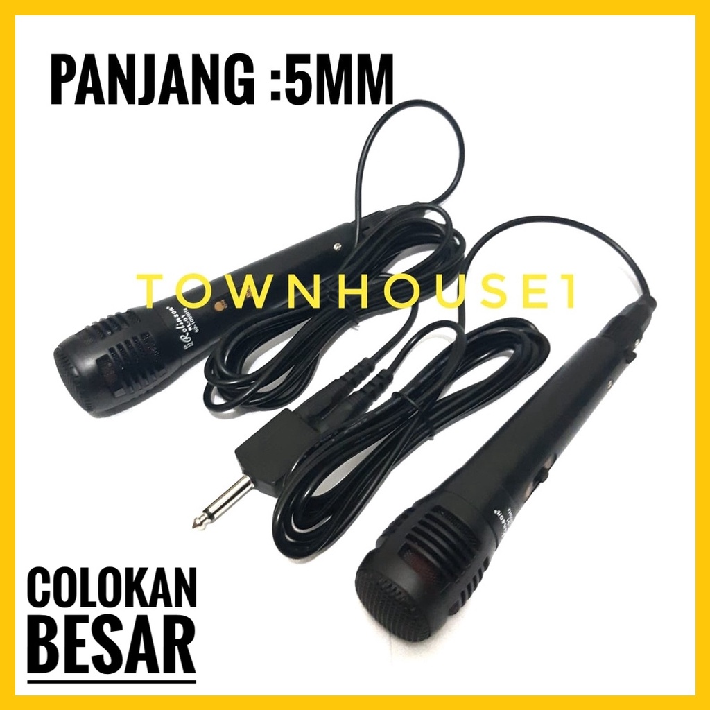 mikrofon suara jernih/profesional dynamic microphone/KAROKE MIKROFON LENGKAP DENGAN KABEL COCOK BUAT YANG SUKA KARAOKE INDOR OUTDOR COD SE INDONESIA fleco 2 mik