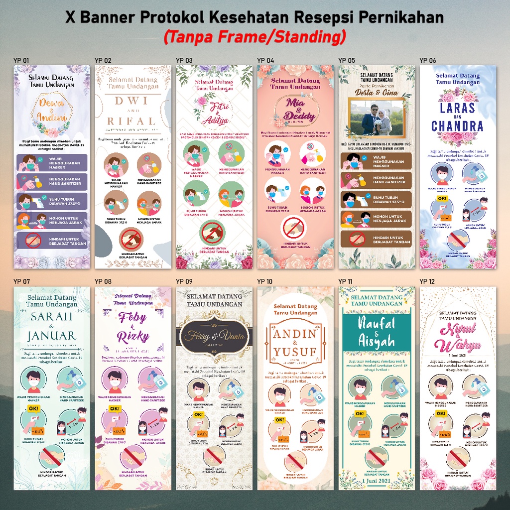 X Banner Protokol Kesehatan Resepsi Pernikahan (TANPA FRAME/STANDING)