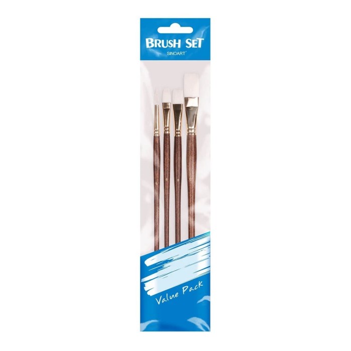 

(TERLARIS) Kuas Lukis Sinoart Set 4 Taklon Long Handle Brush