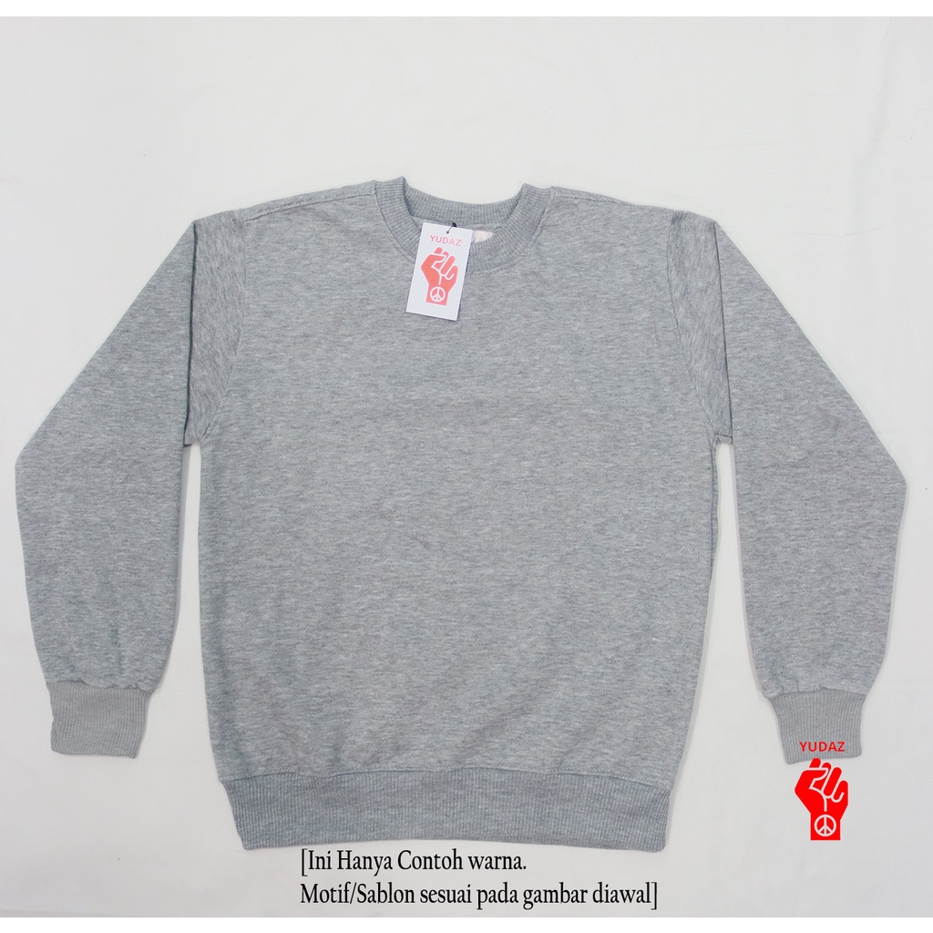 YUDAZ Sweaterpolos Basic Sweater Lost Psycho Color Size M-XXL (Pria & Wanita)-ABU MUDA
