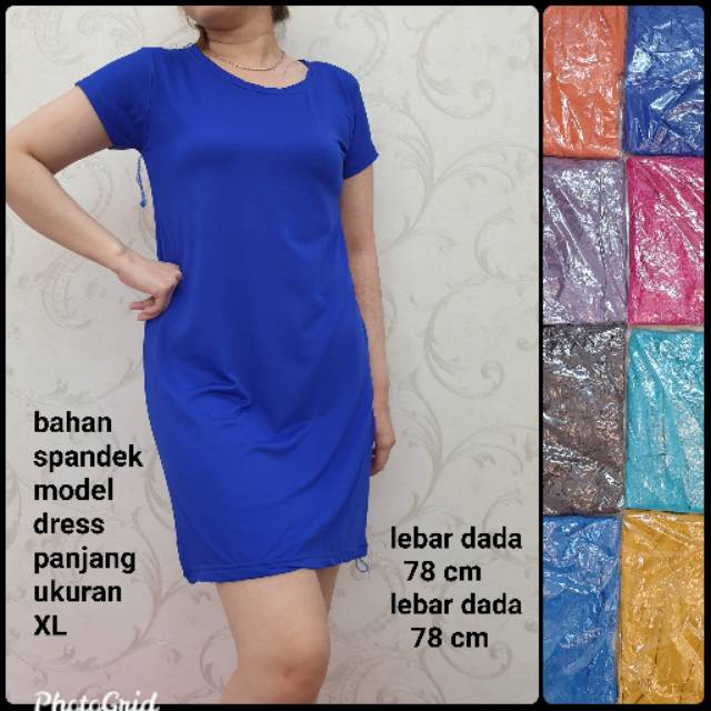 BH 193 SPANDEK dress body panjang polosan ukuran XL