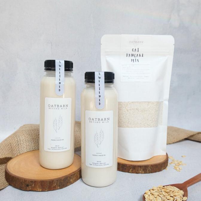 

[COD] Oat Pancake Kit OatBarn | Premiks Pancake 250 Gram + 2x250ml Oat Milk [COD]