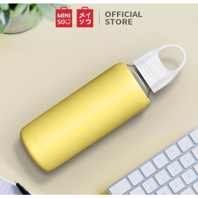 Miniso Simple Glass Bottle 300ml (Yellow)