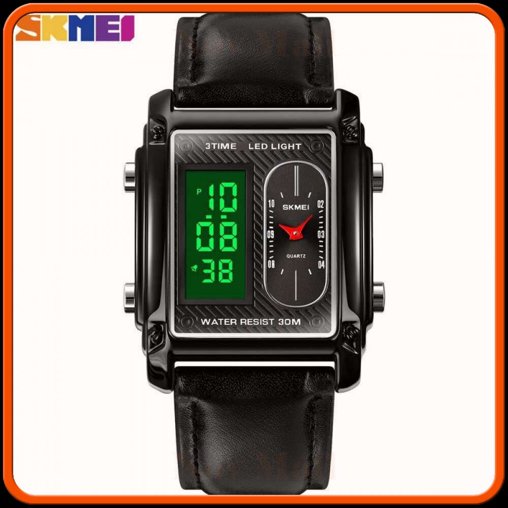 SKMEI Jam Tangan Digital Analog Pria Strap Kulit - 1868