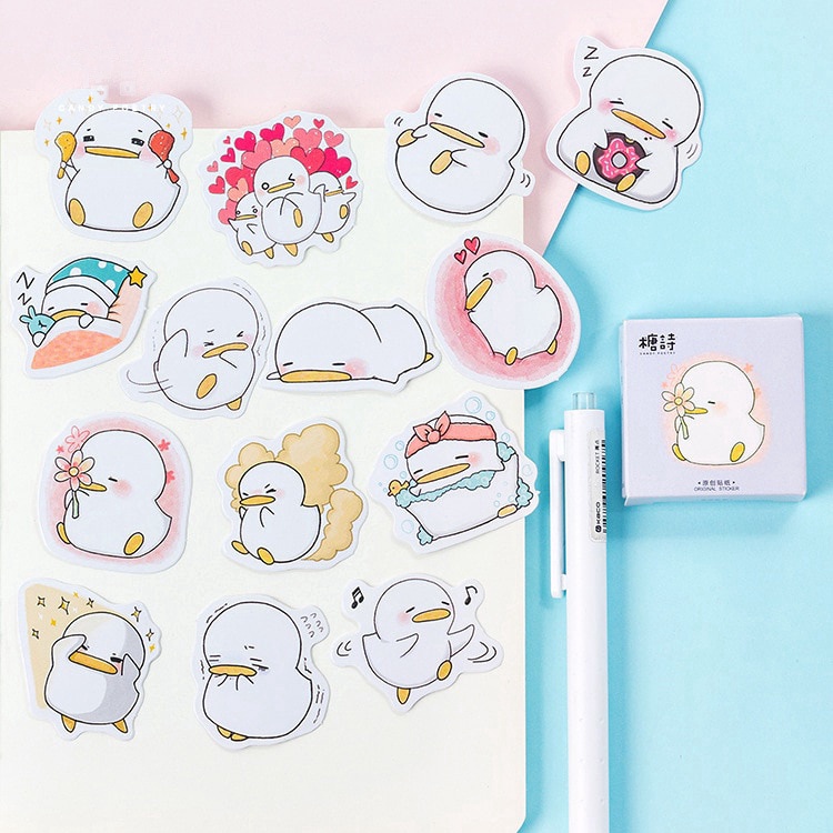 

45Pcs Stiker Motif Bebek Kawaii untuk Scrapbook / Jurnal / Diary