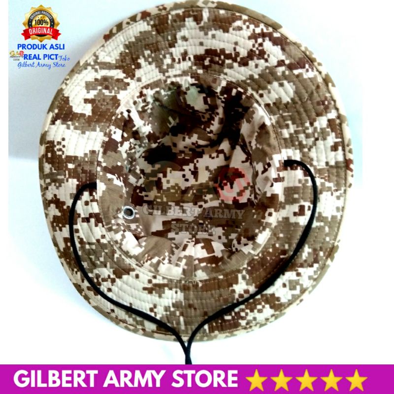 Topi Rimba Loreng BB bolak balik Digital Desert Pixel TACTICAL Velcro Perekat Hat bucket  lapangan Camo GIlbert Army Store