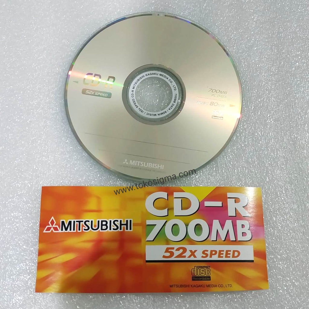 5pcs CD-R Kosong Mitsubishi 52x Speed Music 80Min PC Data 700MB Burn Blank