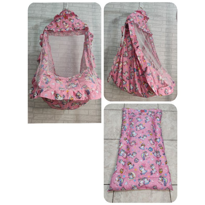 Ayunan Bayi Karakter 3in1 Kelambu Motif Murah-Kuda poni & owls pin