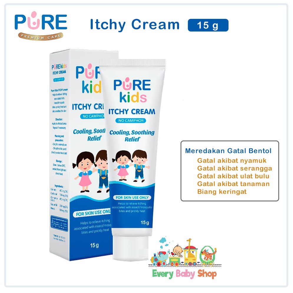 Pure Kids ITCHY CREAM 15gr - Krim Redakan Gatal pada Kulit Anak - EXP MEI 2025