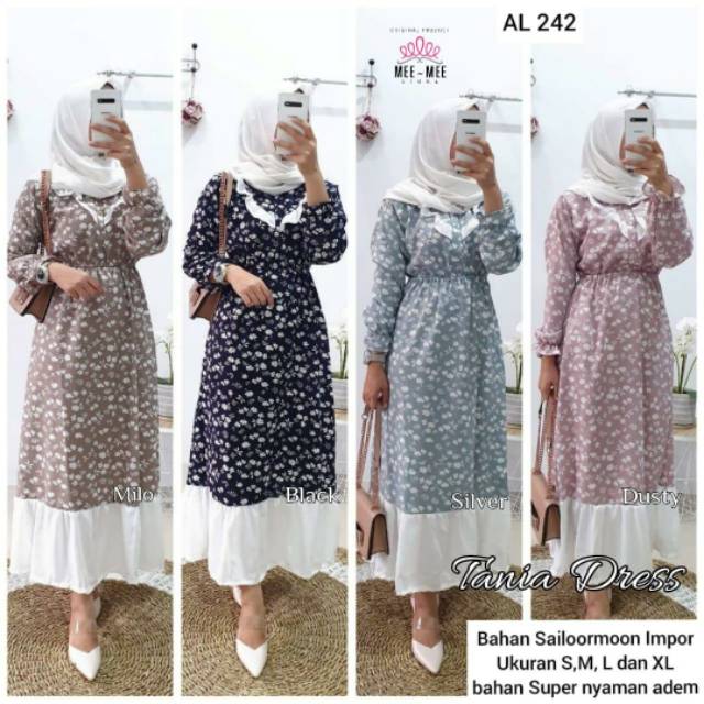 TERLARIS TANIA DRESS GAMIS  WANITA GAMIS  PESTA 