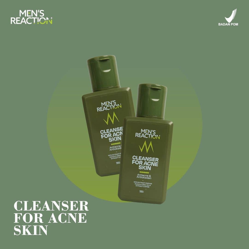 Sabun Jerawat MENS REACTION Acno Clean Liquid Anti Bakteri Pembersih Pencerah Pemutih Wajah Pria  Penghilang Bekas Jerawat Flek Hitam Nature Reaction Crystal Bright Serum Pria Wanita original