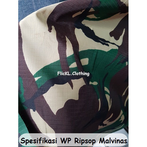 Bahan Kain WP Ripstop Malvinas Loreng Parasit Parasut Waterproof WP Serat Kotak Kotak Anti Air