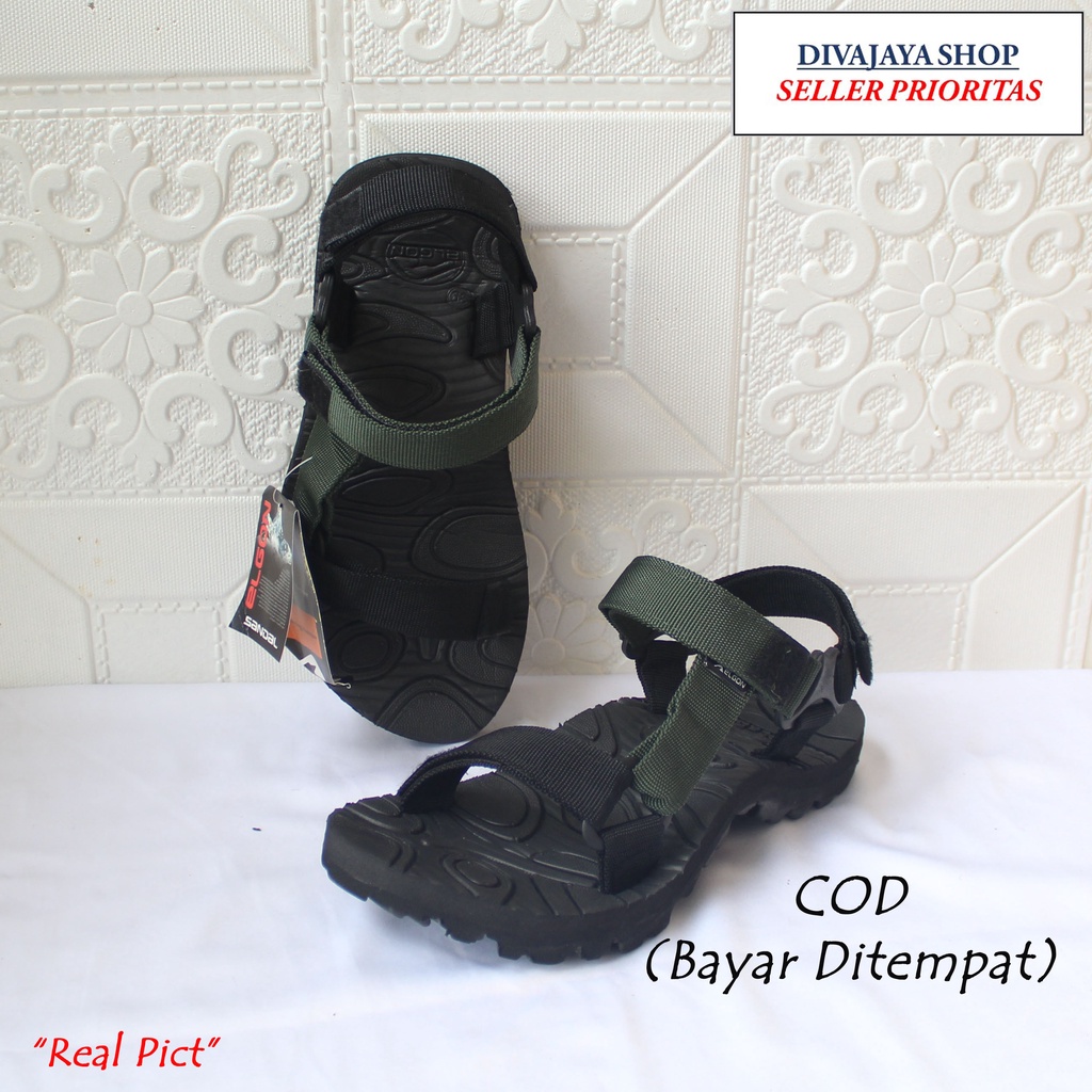 Sandal Gunung Elgon Terbaru/ Sandal Pria-Wanita Model Terbaru/ Warna Hijau Army