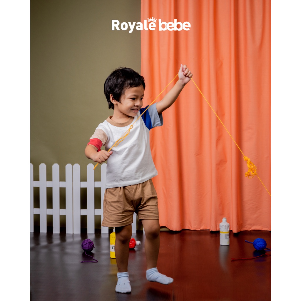 ROYALE BEBE ALDEN SET SETELAN BAJU PENDEK CELANA PENDEK PAKAIAN SETELAN ANAK 1 - 3 TAHUN