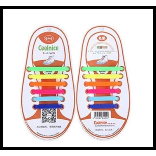 PREMIUM SHOE LACES SILICONE / TALI SEPATU SILIKON ANAK ANAK