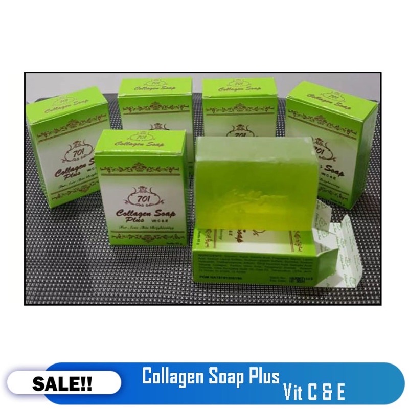 BEAUTY JAYA - PROMO MURAH!! BISA COD - SABUN COLLAGEN PLUS VIT E Brightening Acne Soap - Warna Hijau Colalgen 701 Facial Soap