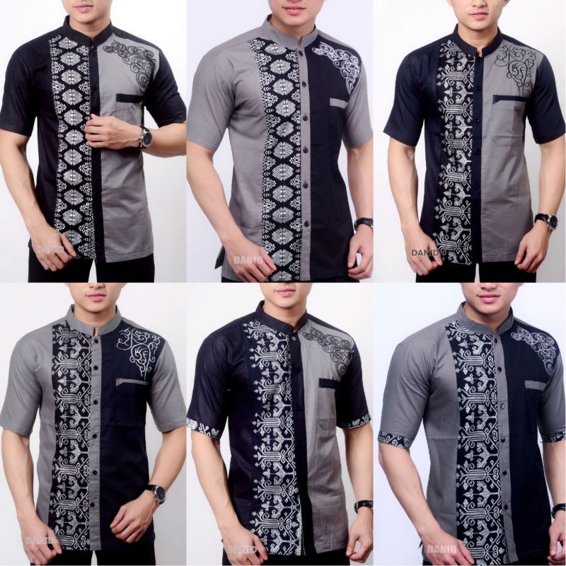 Baju Koko Pria Dewasa Lengan / Koko Syubbanul Muslimin / Koko Kombinasi Batik