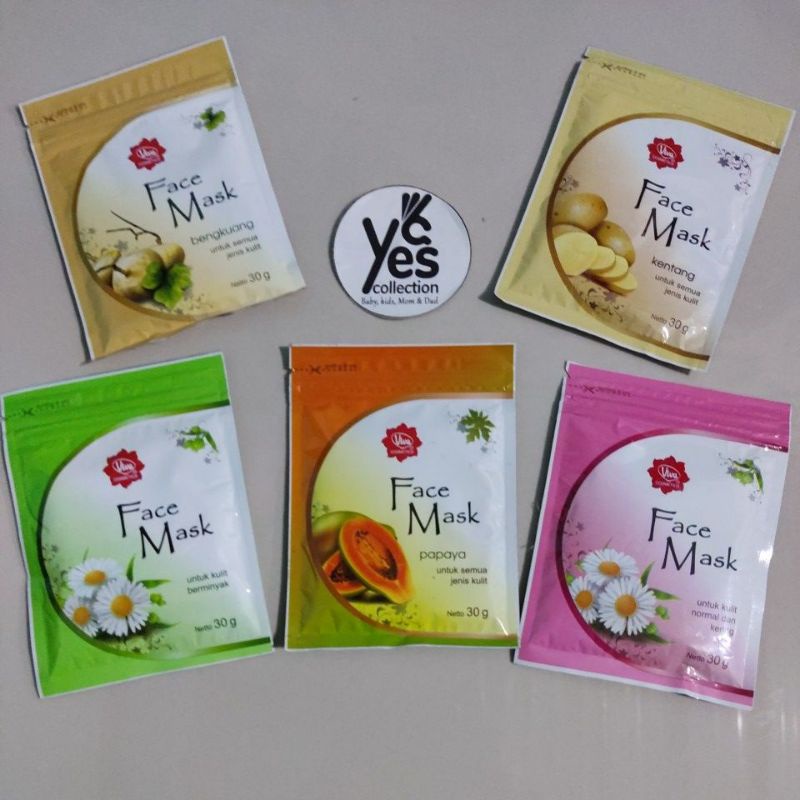 Masker wajah viva face mask 30g bengkoang berminyak normal dan kering kentang pepaya