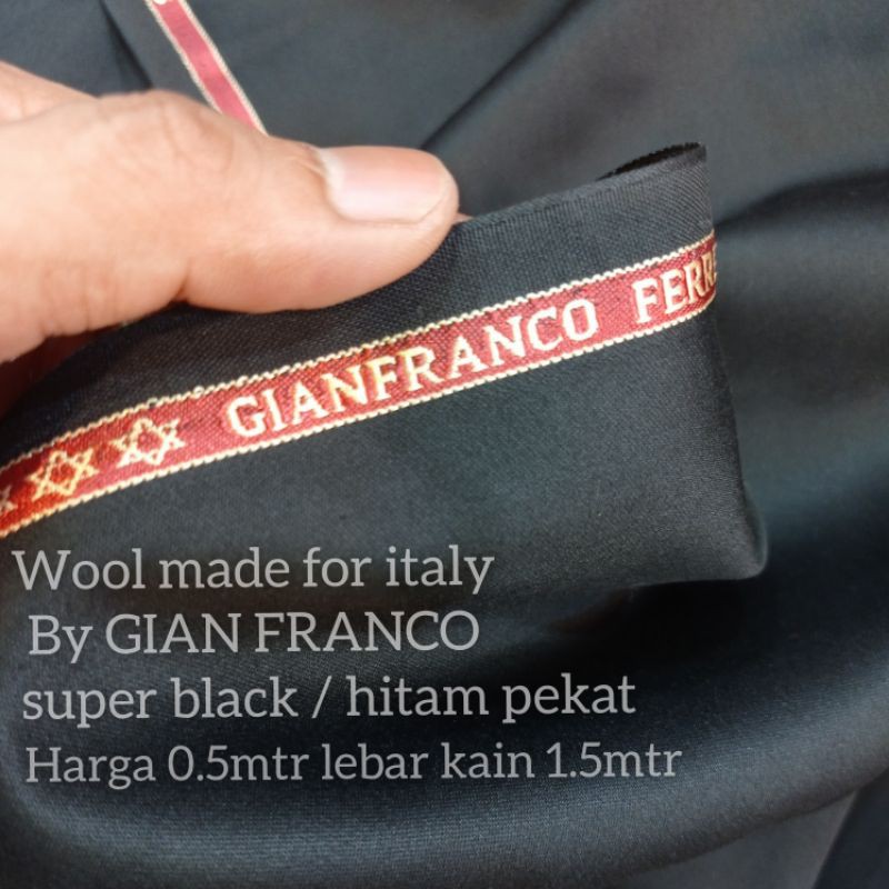 KAIN WOOL MADE FOR ITALY BY GIANFRANCO BAHAN JAS BAHAN CELANA SEMI WOOL