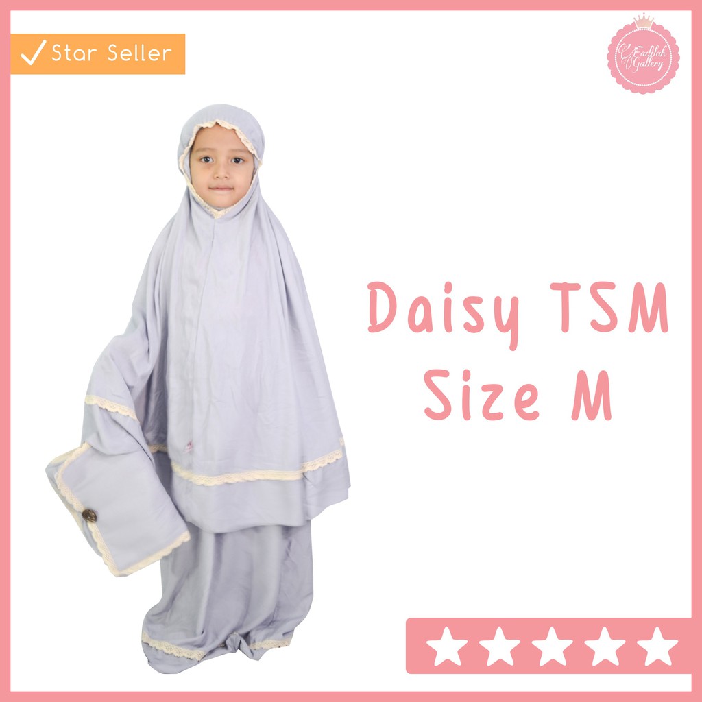 Mukena Anak Size M - Mukena Daisy Anak Plain Best Seller by Fadilah Gallery