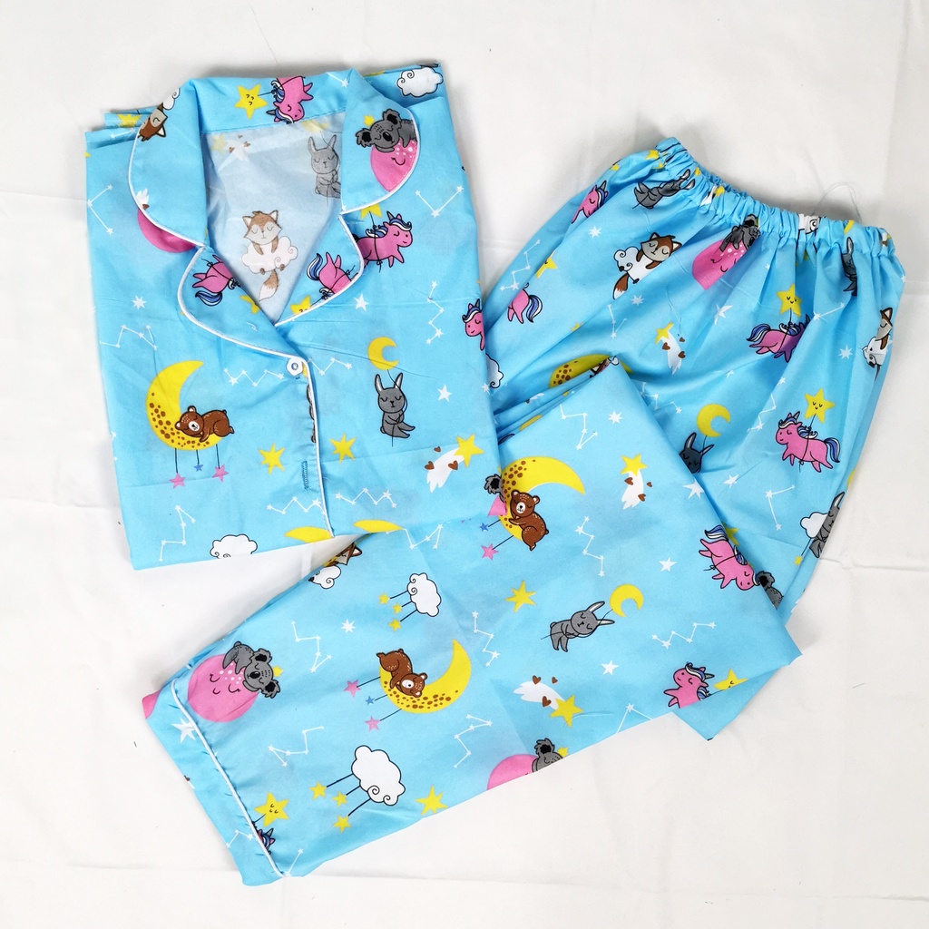 Baju Tidur Piyama Dewasa Setelan Jumbo Size  XXL LD 120-CPXL KOALA MOON BLUE