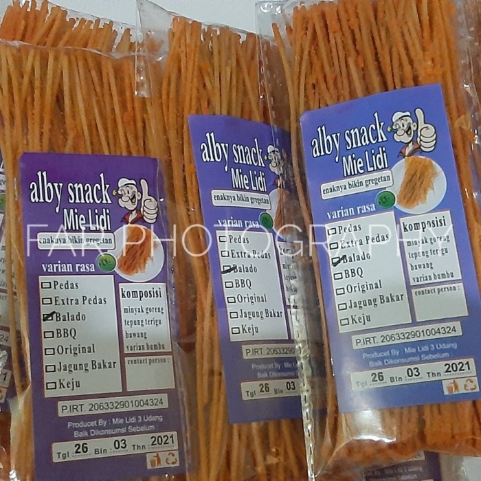 

4eh Mie Lidi Kemasan Kecil - Pedas 60Jhh