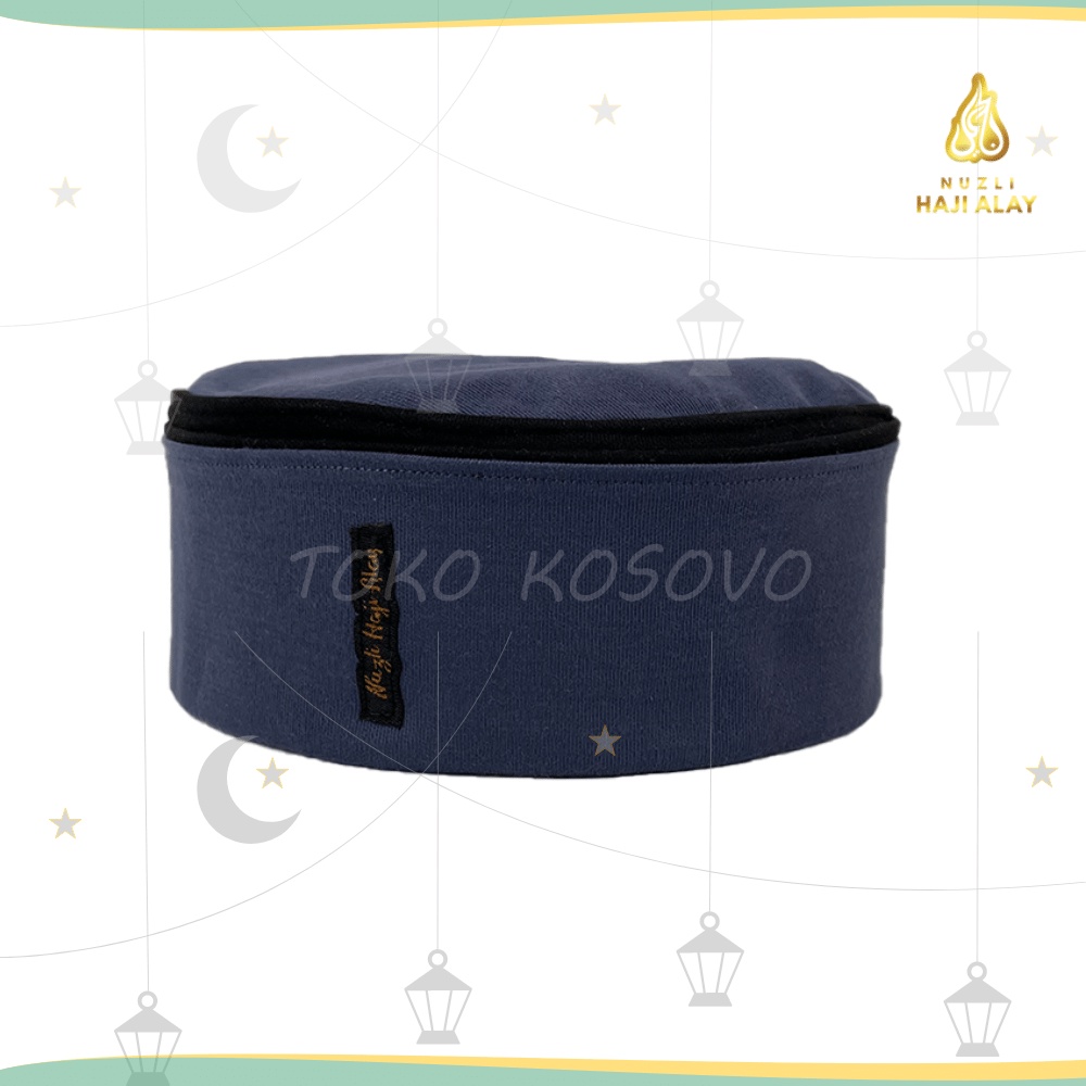 GROSIR (10 Pcs) Peci Lipat Khas Mesir Premium Haji Alay Kopiah Pria Biru Putih Hitam Kopyah Bulat Sholat Habasya Maiyah Cak Nun Kopeah Solat Polos Anak Santri Dewasa Kupluk Laki Kain Motif Rosal Hat Malaysia Oman Madinah Assagofah Turki NU Paket Usaha Ori