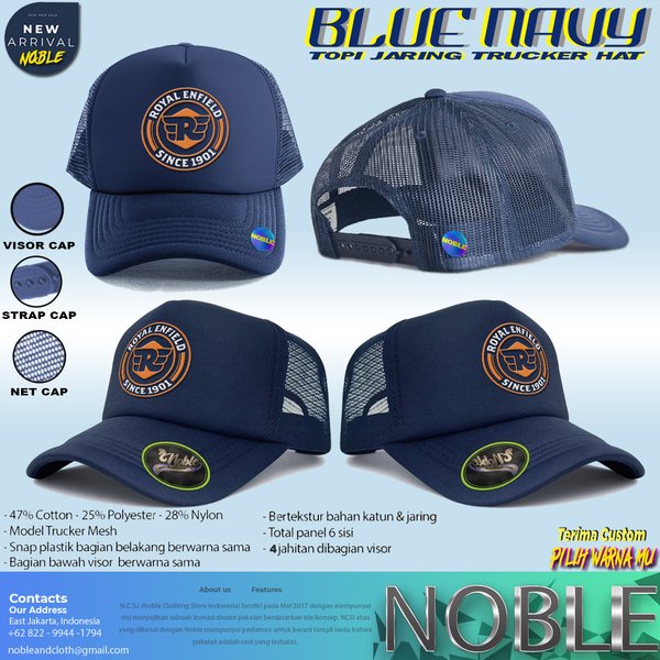 TOPI JARING TRUCKER MOTOR ROYAL ENFIELD OTOMOTIF RACING SIMBOL LOGO   AS.000026 NO.000X1 -