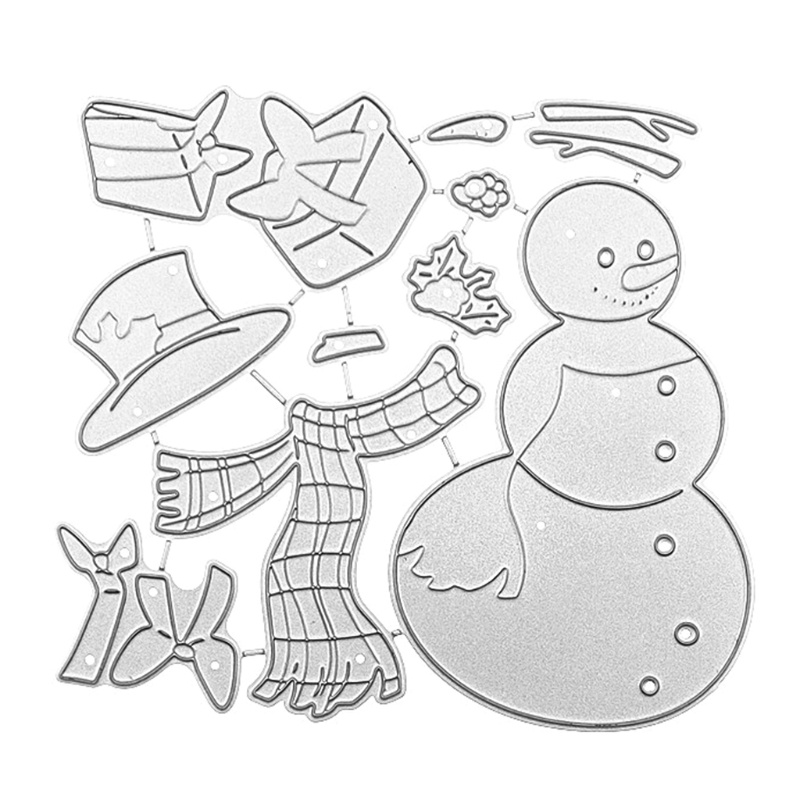 Cetakan Stensil Cutting Dies Motif Snowman Natal Bahan Metal Untuk Scrapbook / Craft DIY / Dekor