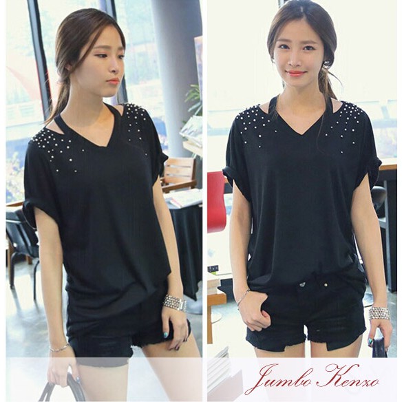 FASHION WANITA Jumbo Kenzo Oversized Blouse fit to XXL Baju Hitam Motex murah terlaris