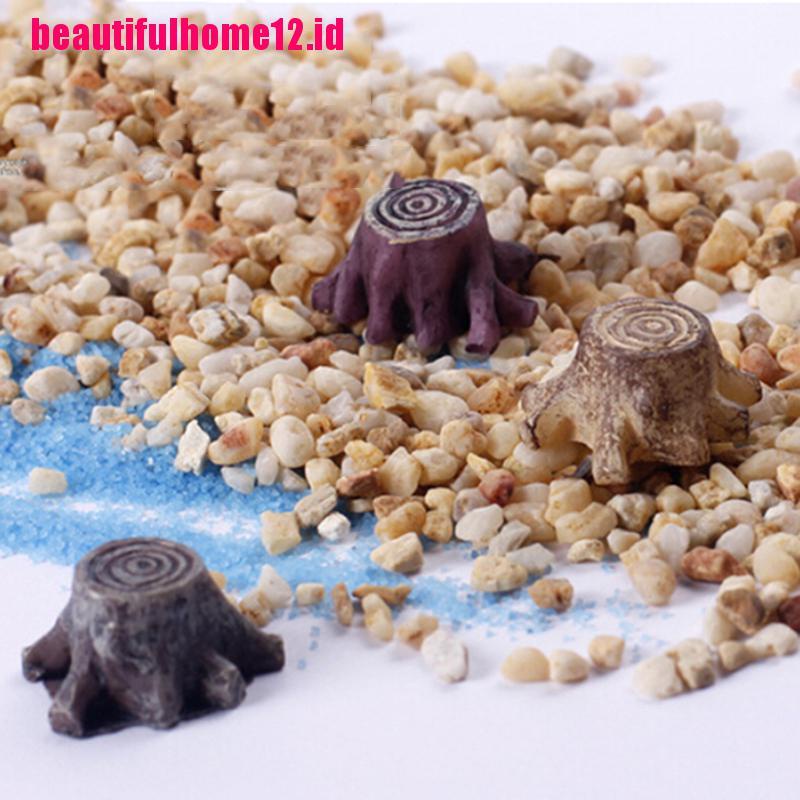 【beautifulhome12.id】Newest Miniature Tree Stump Dollhouse Ornament Fairy Craft Bonsai Garden Decor