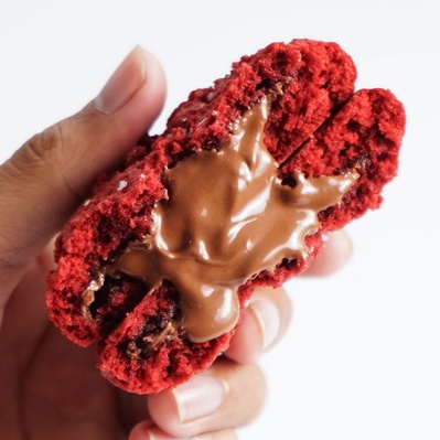 Red Velvet Nutella Molten Cookie