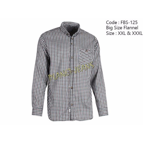Kemeja Flanel Jumbo Pria - Baju Flannel Big Size - Ukuran Besar Cowok XXL & XXXL - fbs125 D-20