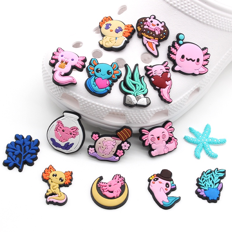 Crocs Pin imut Kartun salamander Jibbitz shoe charms kartun decorate Lubang Sepatu accessories DIY Dapat Dilepas Untuk Dekorasi aksesoris sepatu