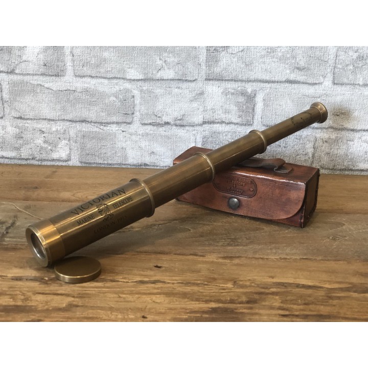 T4P182/15 4 PIPE TELESCOPE IN LEATHER BOX / TEROPONG / TELESKOP / MONOKULER