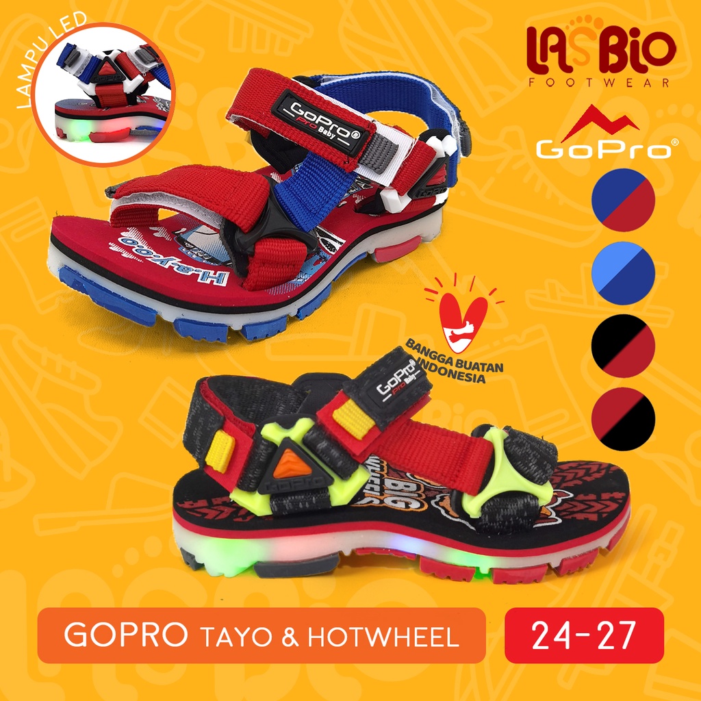 GoPro Tayo Sepatu Sandal Gunung Lampu Anak